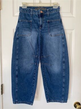 Justice Girls Blue Relaxed Barrel Jeans